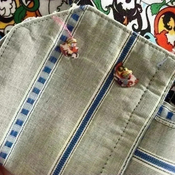 Robert Graham Gray/Blue stripped colorful Button Down Shirt sz large L - Picture 8 of 11